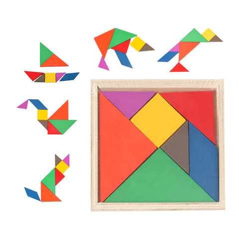Tangram Wooden Jigsaw Puzzle Toys For Kids