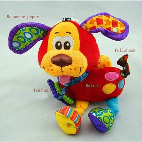Hanging Toy Dog Plush Vibration Rattle