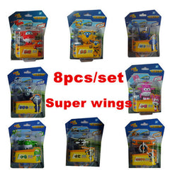 8pcs /Set Super Wings Mini Airplane Robot