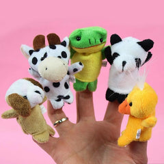 10pcs Biological Animal Finger Puppet Plush Toys