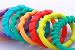 24pcs Baby Teether/Rattle Colorful Rainbow Rings